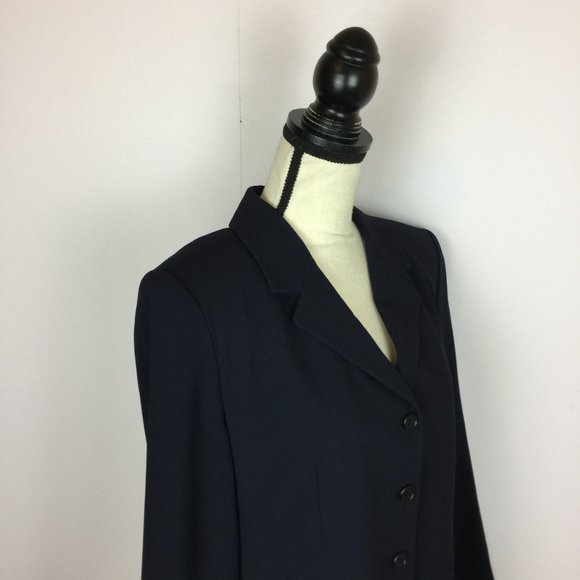 Vintage Talbots Blazer Suit Jacket Sizes 10 Womans Petite Navy Blue Long Sleeve - Picture 14 of 15